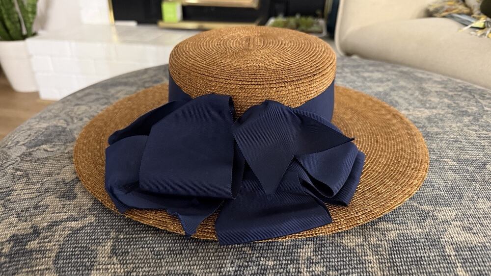 Vintage Frank Olive Saks Fifth Avenue Classic Straw Sun Hat One